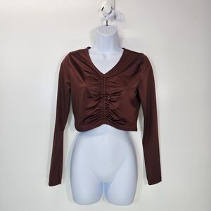 NWT Calia Ruched Crop Top Rash Guard